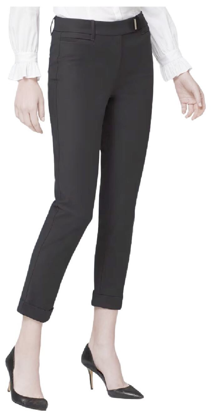 White House Black Market Slim Crop Pants Size 4 Cuffed Workwear
